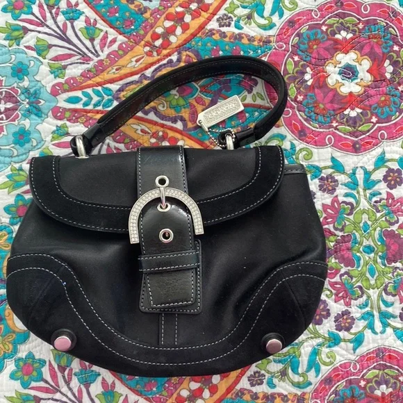 Coach | Bags | Small Coach Black Evening Bag With Rhinestone